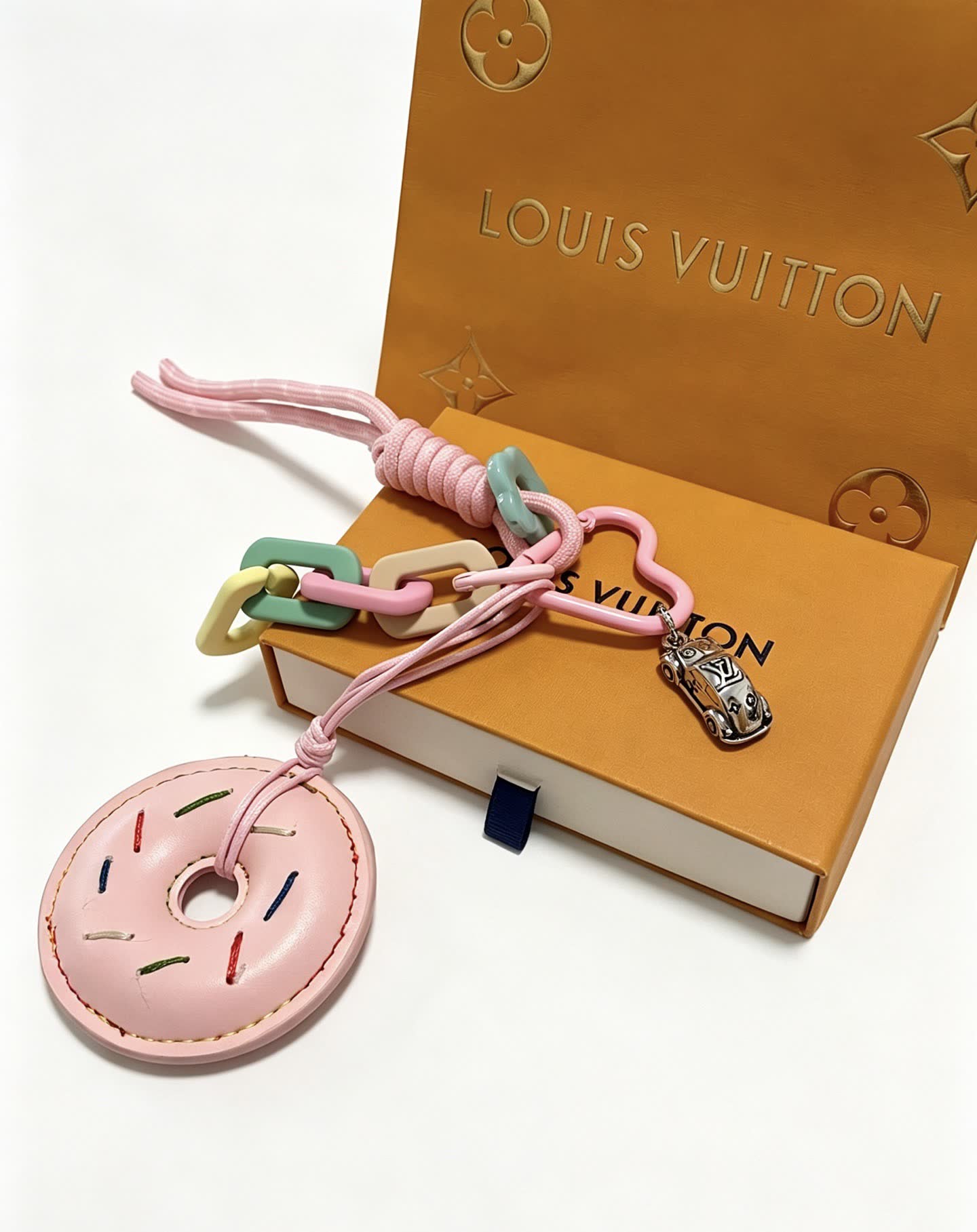 Louis Vuitton Pink Donut Keychain